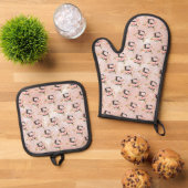 Letter E Oven Mitt & Pot Holder Set 鍋つかみ&鍋敷きセット (トップダウン)