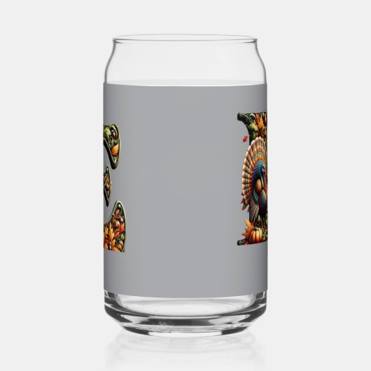 Letter E Thanksgiving style gift  ガラス缶 (左)