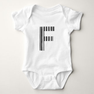 LETTER Fバーコード最初のイニシャルバーコードパターン ベビーボディスーツ
