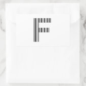 LETTER Fバーコード最初のイニシャルバーコードパターン 長方形シール (バッグ)