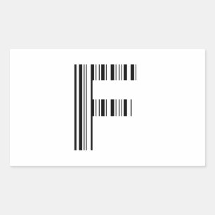 LETTER Fバーコード最初のイニシャルバーコードパターン 長方形シール