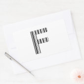 LETTER Fバーコード最初のイニシャルバーコードパターン 長方形シール (封筒)