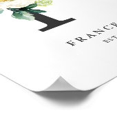 Letter Fモノグラムホワイトペオニー子供部屋 ポスター (角)