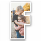 Letter F Alphabet & Photo Custom-Cut Vinyl Sticker シール (正面)