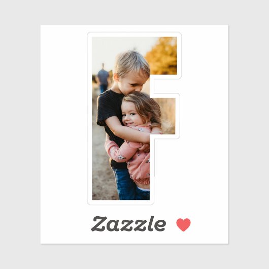 Letter F Alphabet & Photo Custom-Cut Vinyl Sticker シール