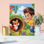 Letter F Alphabet Poster – F is for Fox アクリルサイン (ウェディング)