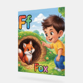 Letter F Alphabet Poster – F is for Fox アクリルサイン (傾斜)