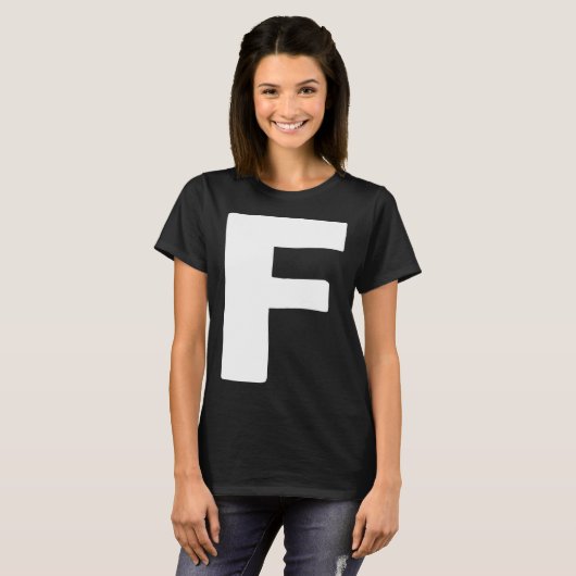 Letter F big and bold white Tシャツ (正面フル)