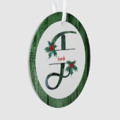 *~* Letter F Christmas PHOTO 素朴 Wood AP44 オーナメント (正面)