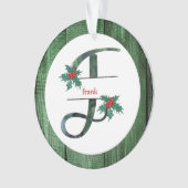 *~* Letter F Christmas PHOTO 素朴 Wood AP44 オーナメント (正面)