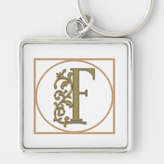 LETTER F MONOGRAM美しい結婚新しいホームギフト キーホルダー (正面)