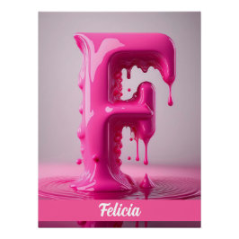 Letter F, Monogram F - Customizable Name Poster  ポスター