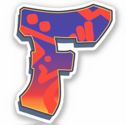 Letter F -  Night Sky シール (正面)