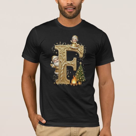 Letter F: Royal Gold Luxury T-Shirt  Tシャツ (正面)
