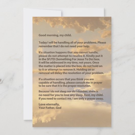 Letter from God Faith Encouragement & Blessings  カード (正面)