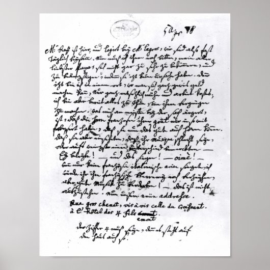 Letter from Mozart to his Father, 5th April ポスター (正面)