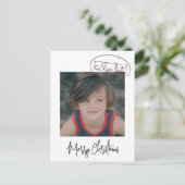 Letter From Santa Claus Nice List Photo Christmas シーズンポストカード (スタンド正面)