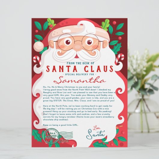 Letter from Santa Nice List Certificate Christmas (スタンド正面)
