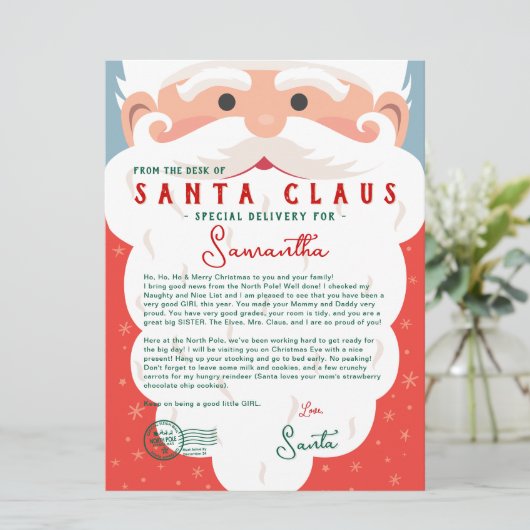 Letter from Santa Nice List Certificate Christmas  (スタンド正面)