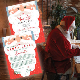 Letter from Santa Nice List Certificate Christmas 
