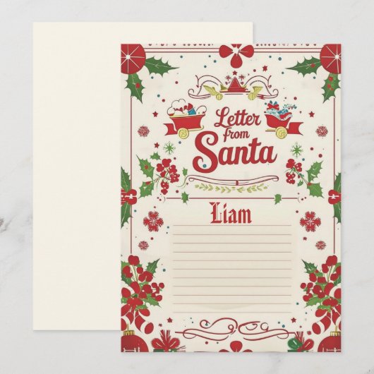 Letter from Santa | Official North Pole Christmas  招待状 (正面/裏面)