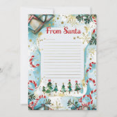  Letter from Santa | Pastel Blue & Gold Stars 招待状 (正面)