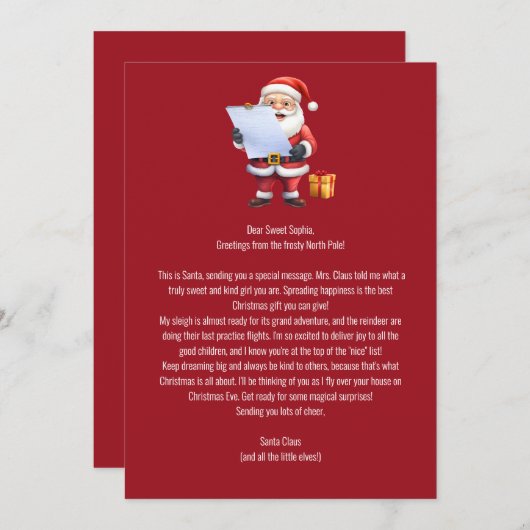 Letter From Santa's Desk 招待状 (正面/裏面)