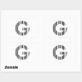LETTER Gバーコード最初のイニシャルバーコードパターン 長方形シール (シート)