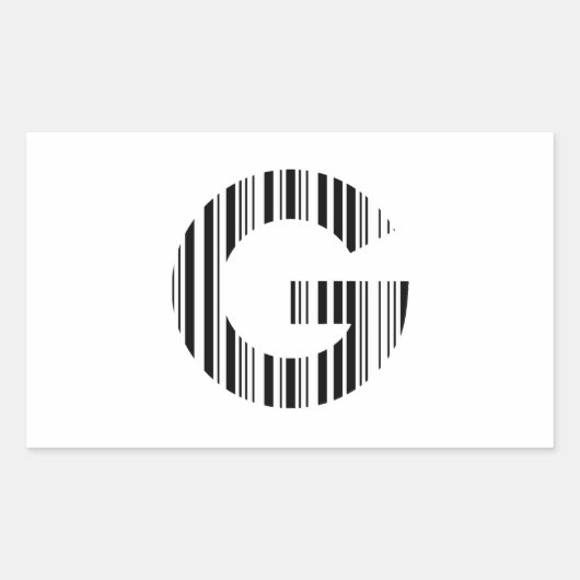 LETTER Gバーコード最初のイニシャルバーコードパターン 長方形シール (正面)