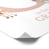 Letter Gモノグラムボホサファリ動物子供部屋壁 ポスター (角)