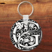 Letter G中世モノグラムヴィンテージイニシャル キーホルダー (正面)