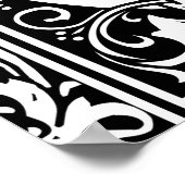 Letter G中世モノグラムヴィンテージイニシャル ポスター (角)