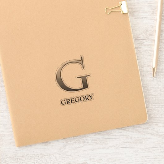 Letter G 2トーンシルバーグレーと名前シール シール (ノートブック)