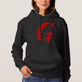Letter G Alphabet Large Red Graphic Initial パーカ (正面)