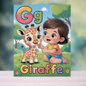 Letter G Alphabet Poster – G is for Giraffe  アクリルサイン (ニュートラル)