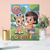 Letter G Alphabet Poster – G is for Giraffe  アクリルサイン (ウェディング)