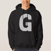 Letter G big and bold white パーカ (正面)