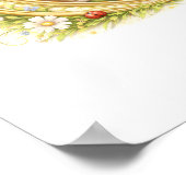 Letter G Gold Spring Nature Monogram Chipmunk Kids ポスター (角)