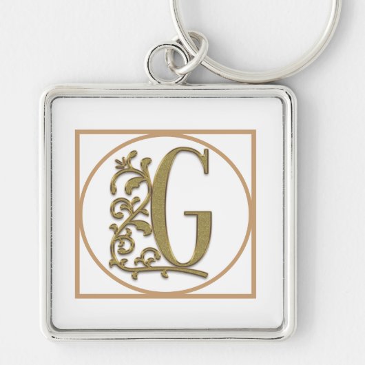 LETTER G MONOGRAM美しい結婚ホームギフト キーホルダー (正面)
