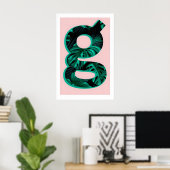Letter G Print Monstera Plant Typography, A3A4 ポスター (ホームオフィス)