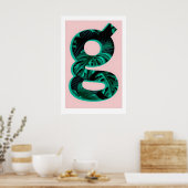 Letter G Print Monstera Plant Typography, A3A4 ポスター (キッチン)