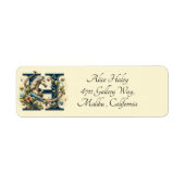 Letter H馬フローラつる植物と馬術 ラベル (正面)