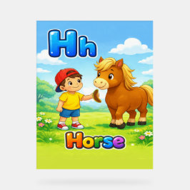 Letter H アルファベットポスター – HはHorseのH アクリルサイン