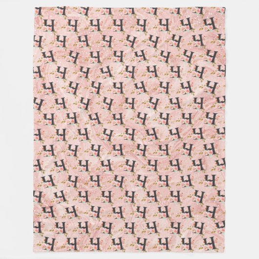 Letter H フリースブランケット (正面)