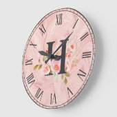 Letter H ラージ壁時計 (傾斜)