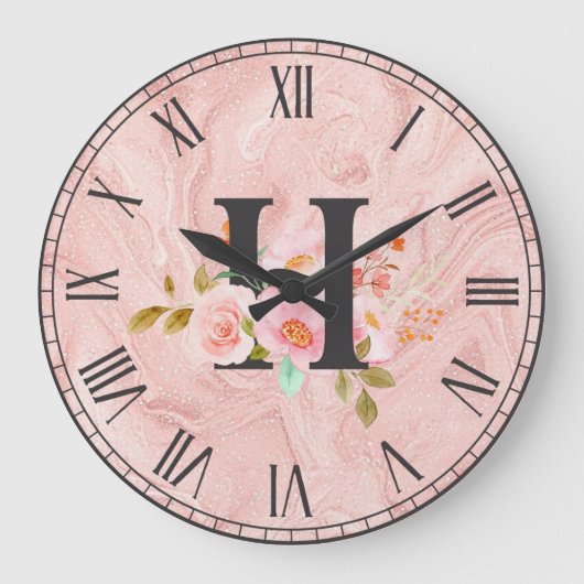 Letter H ラージ壁時計 (正面)