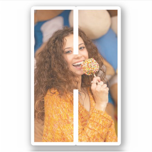 Letter H Alphabet & Photo Custom-Cut Vinyl Sticker シール (正面)