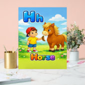 Letter H Alphabet Poster – H is for Horse アクリルサイン (ウェディング)