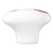 Letter H doodle art pink and purple handle knob セラミックノブ (側面)
