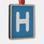 Letter H Emoji Twitter メタルオーナメント (右)